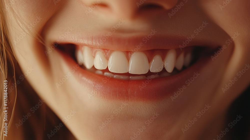 Fototapeta premium Smiling with Beautiful Teeth Close-Up