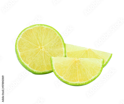 Citrus lime fruit isolated on transparen png cutout photo