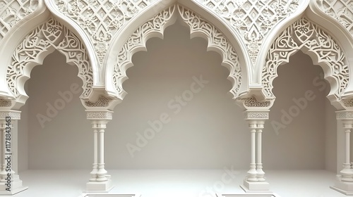 Elegant White Architectural Arches With Intricate Detailing
