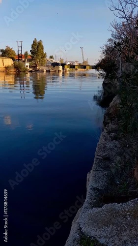 Entrance of Corinth Canal in Isthmia in Greece for upload