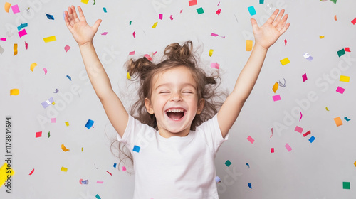 Joyful Child in Confetti Sh...