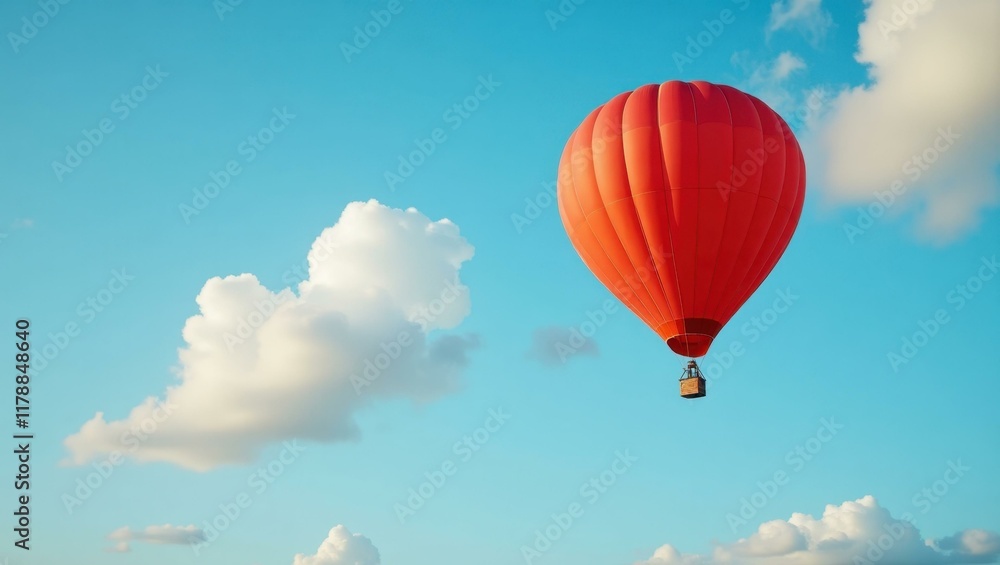 Colorful balloon fabric gently billowing in breeze contrasting against bright blue sky , Professional stock photo, AI generated photograph Colorful balloon fabric gently billowing in breeze contrasting against bright blue sky , Professional stock photo, AI generated photograph
