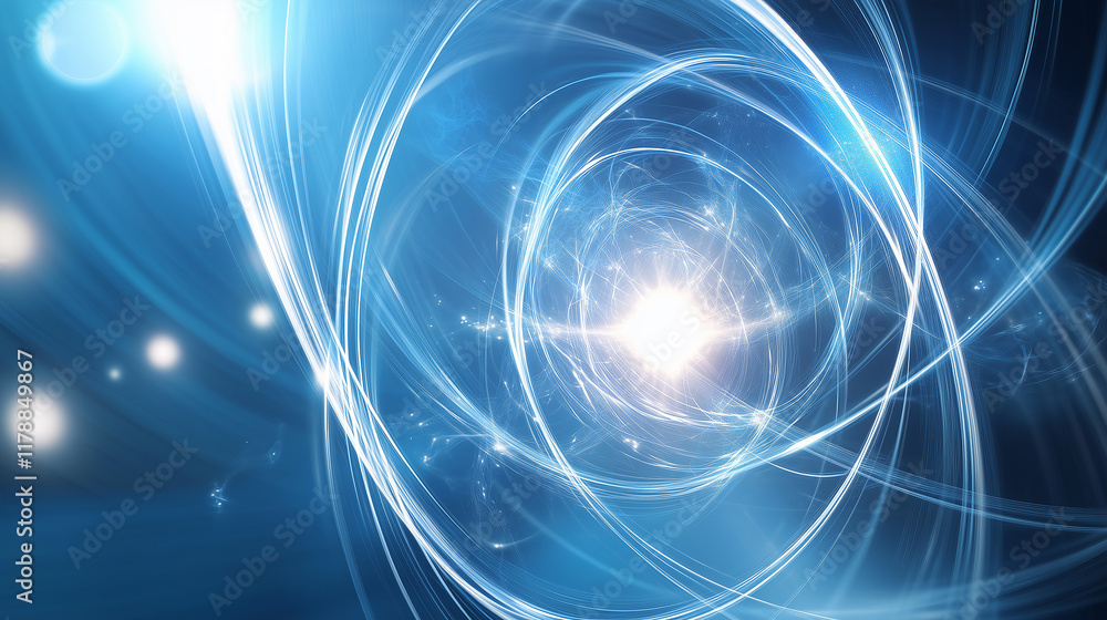 Abstract Light Trails: Swirling Energy with Bright Center Abstract Light Trails: Swirling Energy with Bright Center