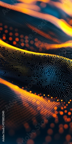 Wallpaper Mural Abstract Data Pattern Background with Wave Motif in Bright Yellow and Blue Tones for Digital Design Projects Torontodigital.ca