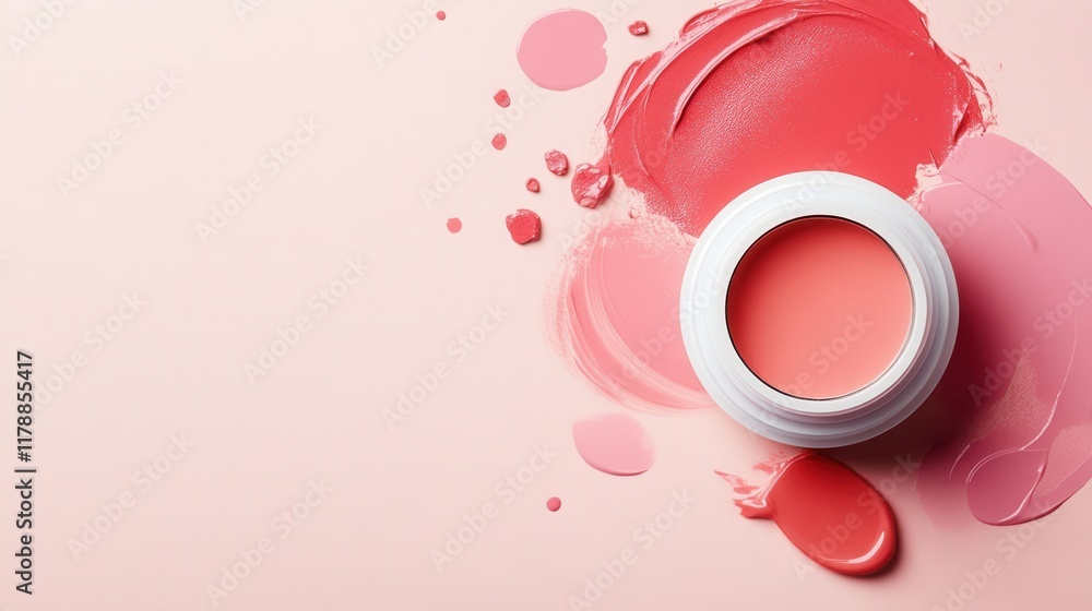 Pink Creamy Cosmetic Product on Soft Pink Background for Beauty Pink Creamy Cosmetic Product on Soft Pink Background for Beauty