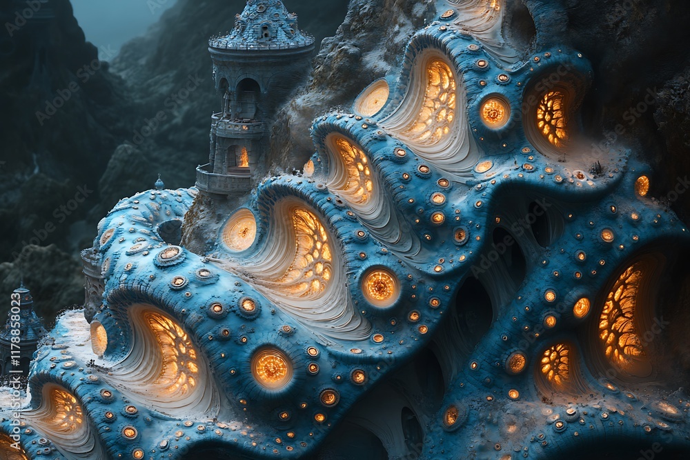 Organic Castle Built Into a Mountainside Organic Castle Built Into a Mountainside