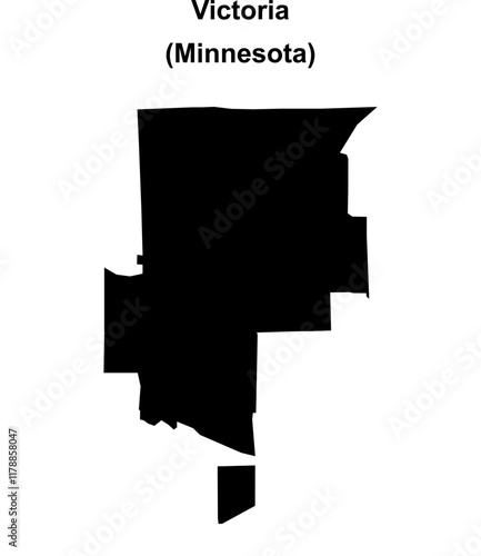 Victoria (Minnesota) blank outline map