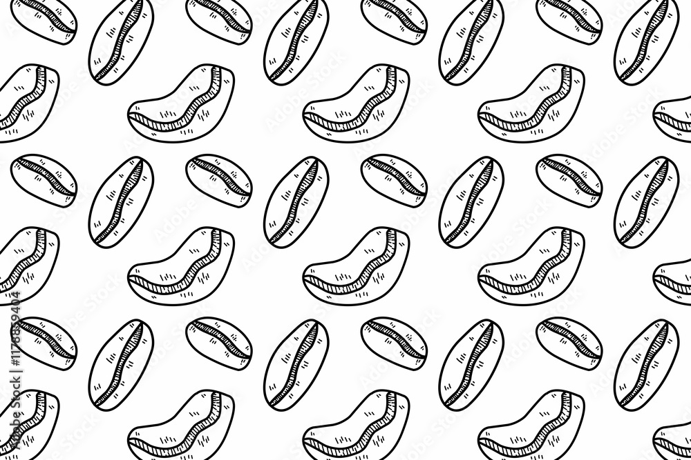 Cute and minimalist Coffee bean seamless pattern. Coffee doodle for packaging or wallpaper.
Cute and minimalist Coffee bean seamless pattern. Coffee doodle for packaging or wallpaper.