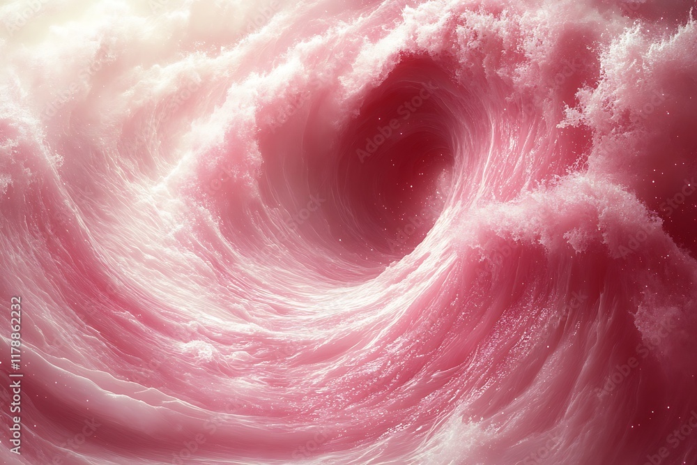 Pink Wave Swirling Abstract Ocean Art