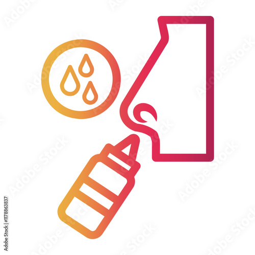 nasal Line Gradient Icon