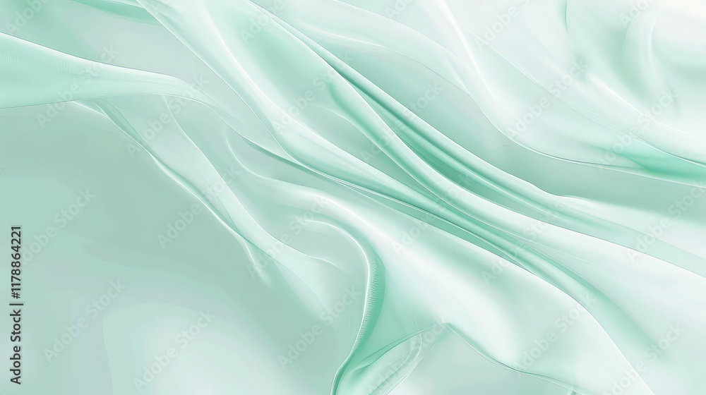 Obraz premium Green silk or satin luxury cloth texture can use as abstract background. Luxurious background design