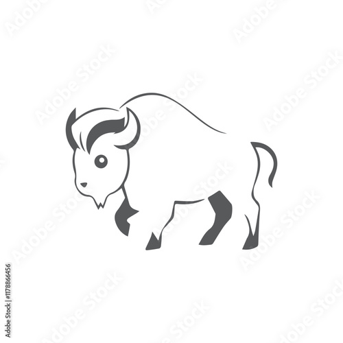Bull silhouette vector illustration on a white background