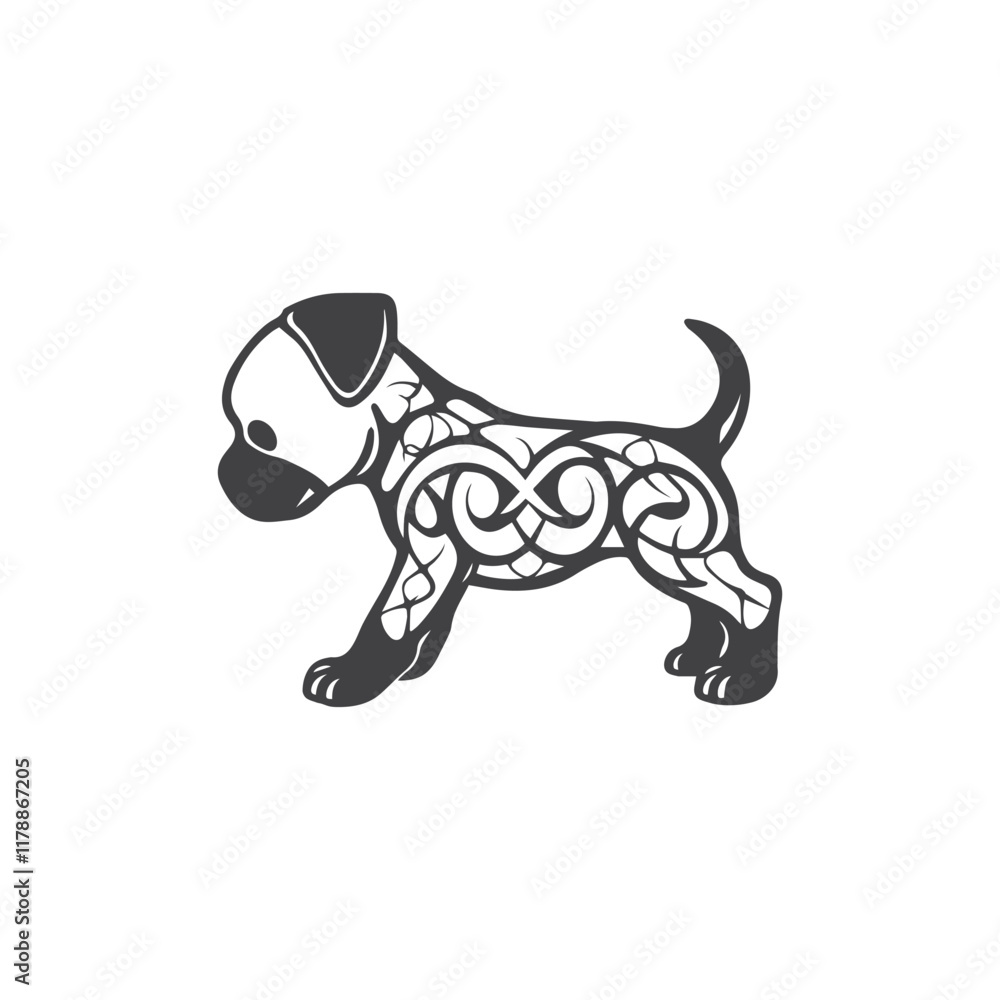 Fototapeta premium Creative Minimalist Dog Logo Design Silhouette Vector Illustration
