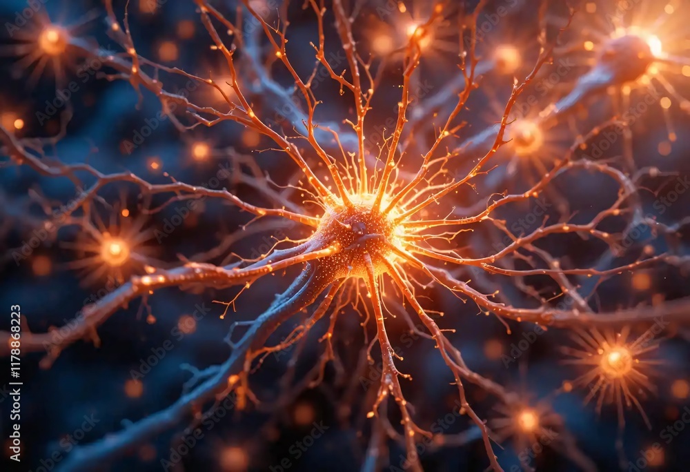 Fototapeta premium Dynamic Visualization of Firing Neurons
