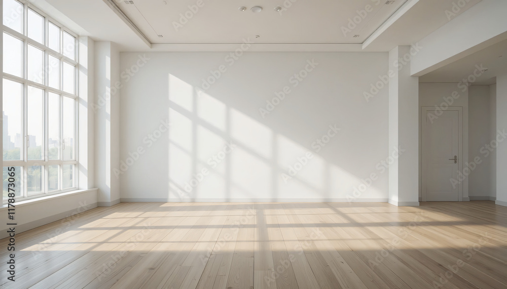 empty room with big window