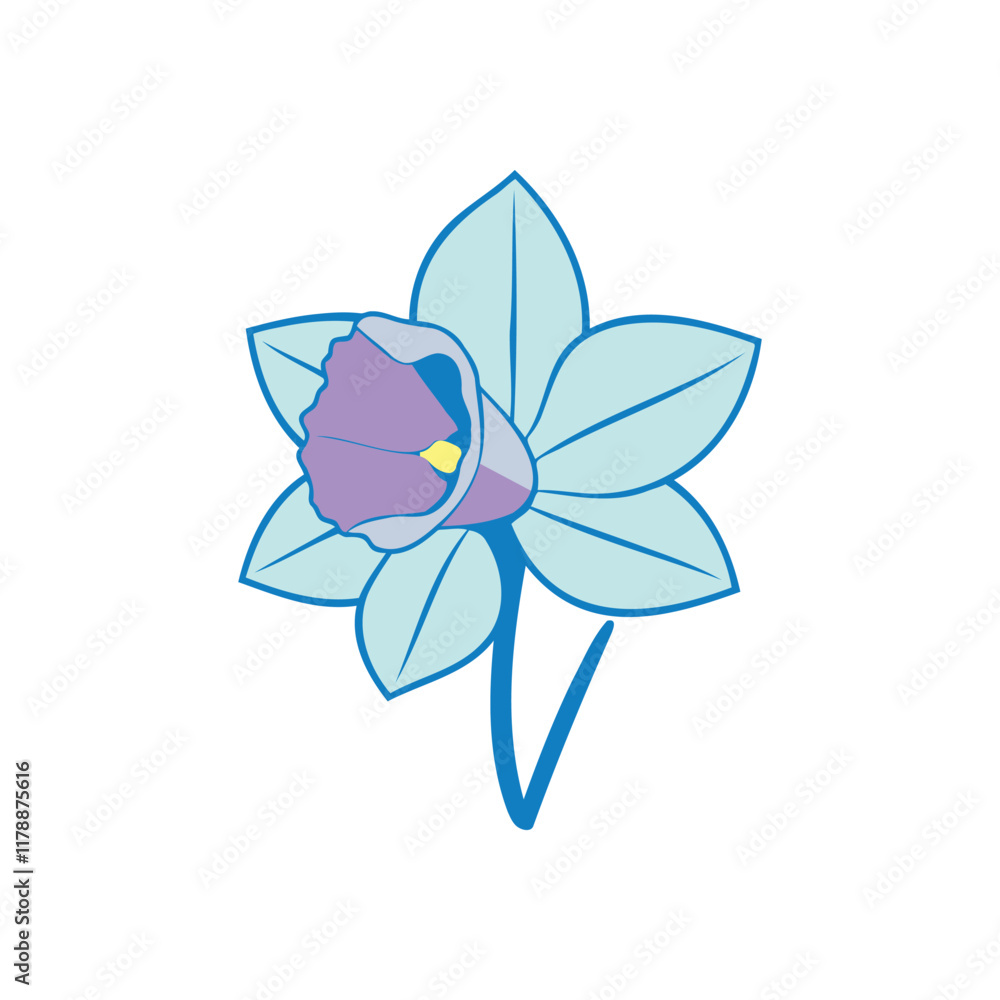 Fototapeta premium Beautiful Daffodil Flower Illustration for St David’s Day Event Graphics and Decorations