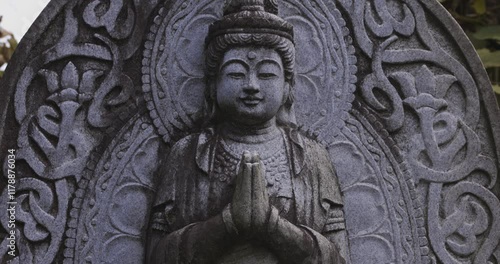 Wallpaper Mural A religious stone statue of Bodhisattva Samantabhadra at Japanese buddhism temple Torontodigital.ca