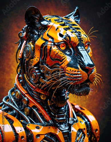 tiger on a black background