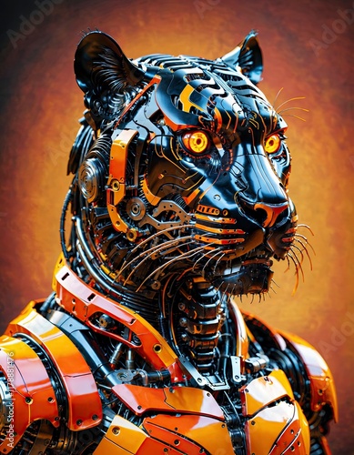 tiger on a black background