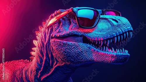 Cool Dinosaur in Neon Lights