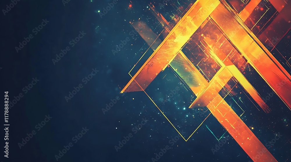 Obraz premium Abstract Orange and Blue Geometric Design