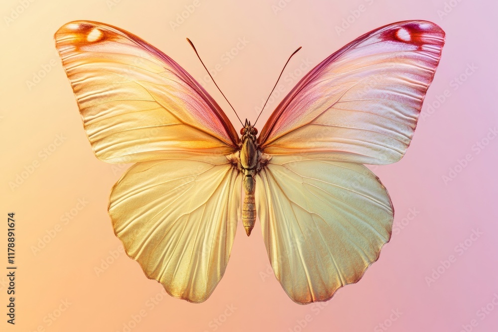 Fototapeta premium Stunning Golden Butterfly with Vibrant Wings