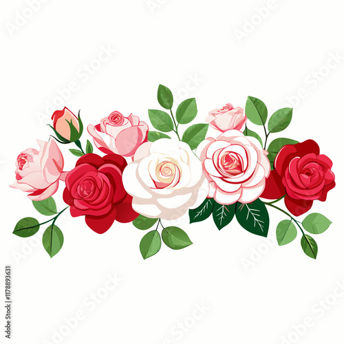 bouquet of pink roses vector decoration