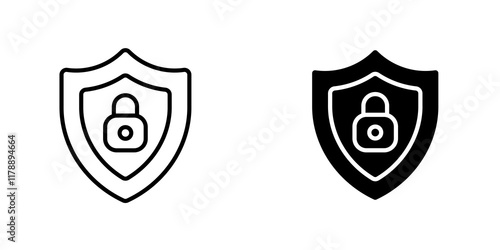 Security lock icons collection in Filled flat and thin line style.