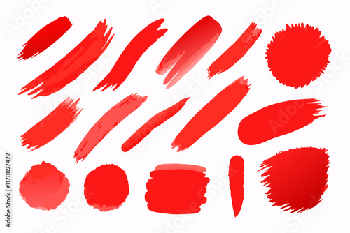 Stylized red paintbrush strokes in a modern vector design format.
