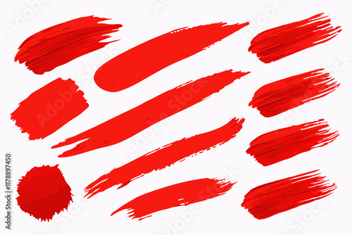 Artistic red brush strokes vector with a modern abstract aesthetic.
