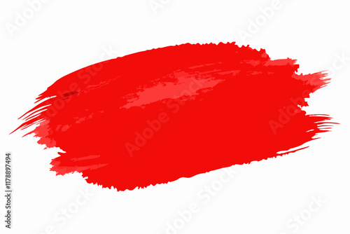 Vector illustration of red paintbrush strokes on a white backdrop.
