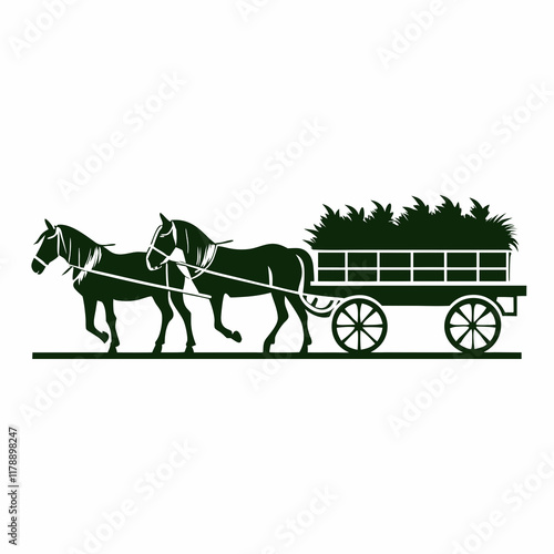 vector horse and carriage in a carriage