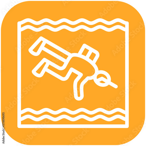 Scuba Diving vector icon illustration of Vacation and Tourism iconset.
