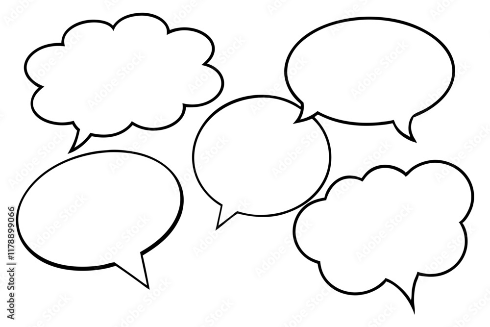 Empty vector speech clouds for text insertion in creative conversation designs.
Empty vector speech clouds for text insertion in creative conversation designs.