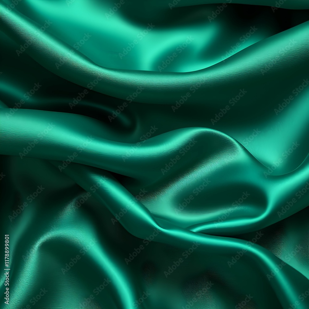 Elegant Draped Emerald Green Silk Fabric Texture Elegant Draped Emerald Green Silk Fabric Texture