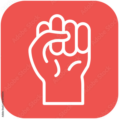 Raised Fist vector icon illustration of Protesting and Civil Disobedience iconset.