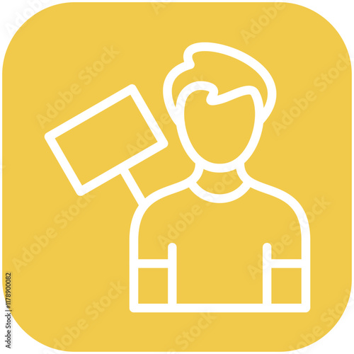 Protester Male vector icon illustration of Protesting and Civil Disobedience iconset.