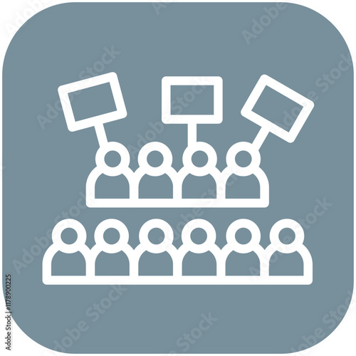 March vector icon illustration of Protesting and Civil Disobedience iconset.
