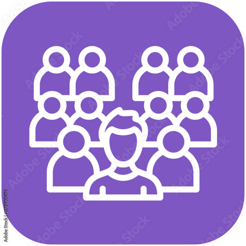 Crowd vector icon illustration of Protesting and Civil Disobedience iconset.
