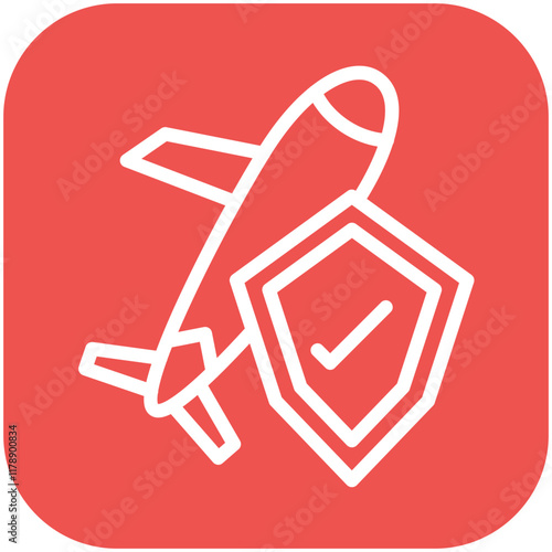 Travel Insurance vector icon illustration of Vacation Planning iconset.