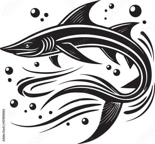 Dogfish vector silhouette image made by adobe illustrator..eps