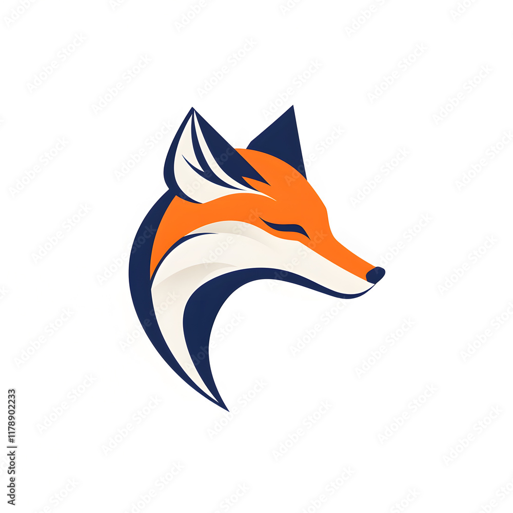 Obraz premium Simple fox head illustration. Fox head badge emblem logo icon isolated on white