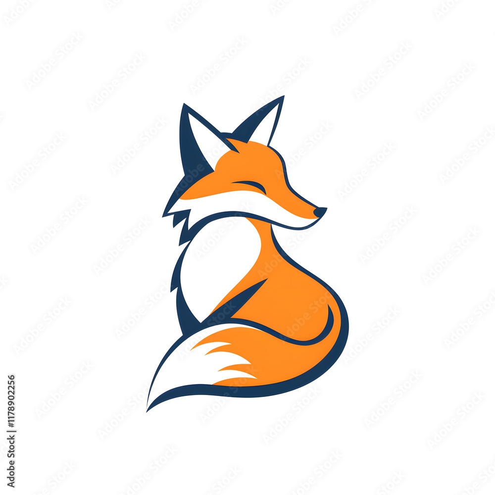Obraz premium Simple fox head illustration. Fox head badge emblem logo icon isolated on white