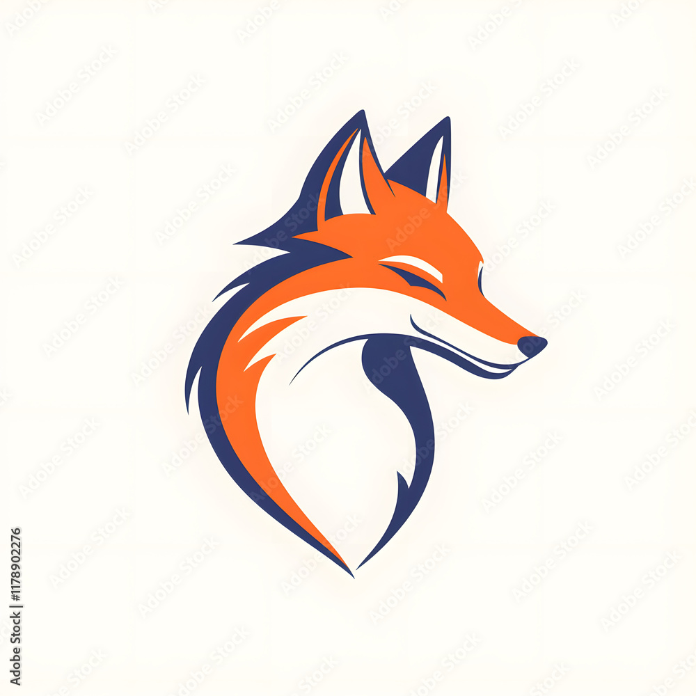 Simple fox head illustration. Fox head badge emblem logo icon isolated on white Simple fox head illustration. Fox head badge emblem logo icon isolated on white