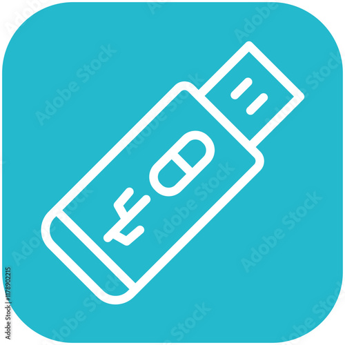 USB vector icon illustration of Mobile UI & UX iconset.