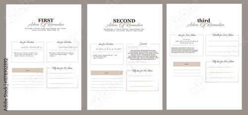 Ramadan Ashra Planner with Duas – 1st, 2nd, and 3rd Ashra Organizer Template