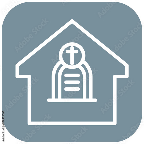 Mausoleum vector icon illustration of Funeral iconset.