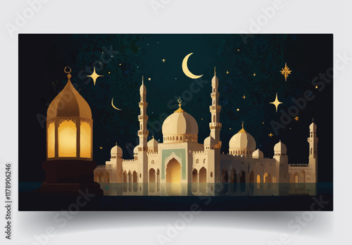 PrintCreate a beautiful, captivating, and Islamic design reflecting the sanctity, peace, and restraint of Ramadan.