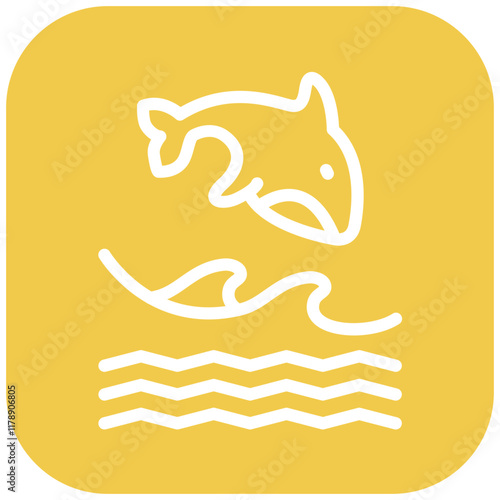 Whale vector icon illustration of Coastline iconset.