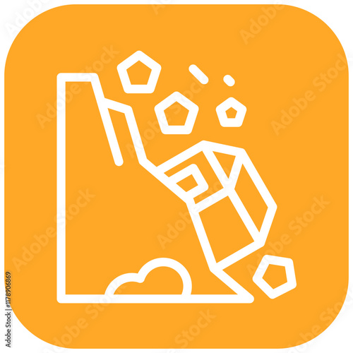 Landslide vector icon illustration of Coastline iconset.